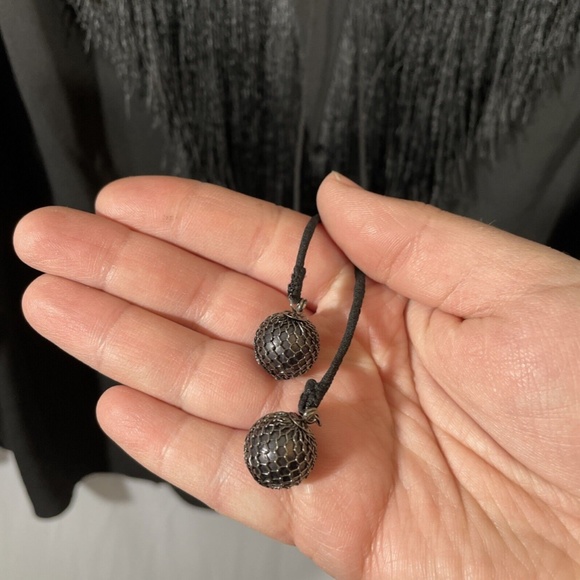 NEW Tadashi Shoji [ 14 ] Felicia Fringe & Lace Blouse Top in‎ Black - Picture 6 of 16